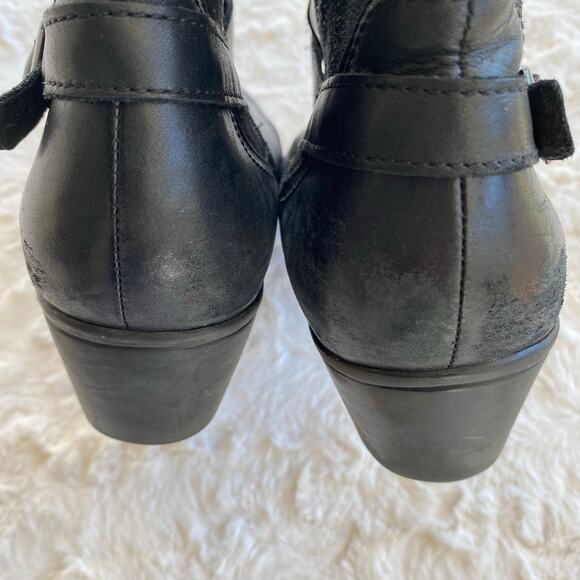 Clarks Women’s Knee High Ingalls Riding Boots 11 Black Leather Buckle Western - Picture 9 of 15